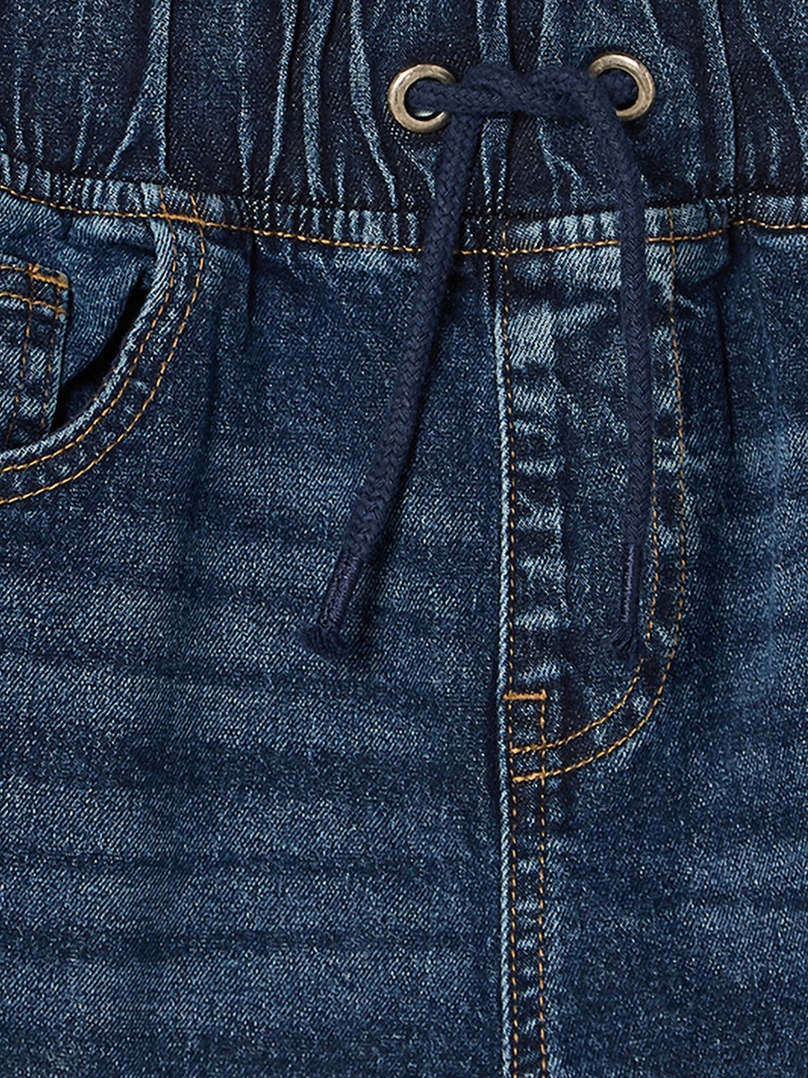 Mid-Rise Jeans with Drawstring Closure