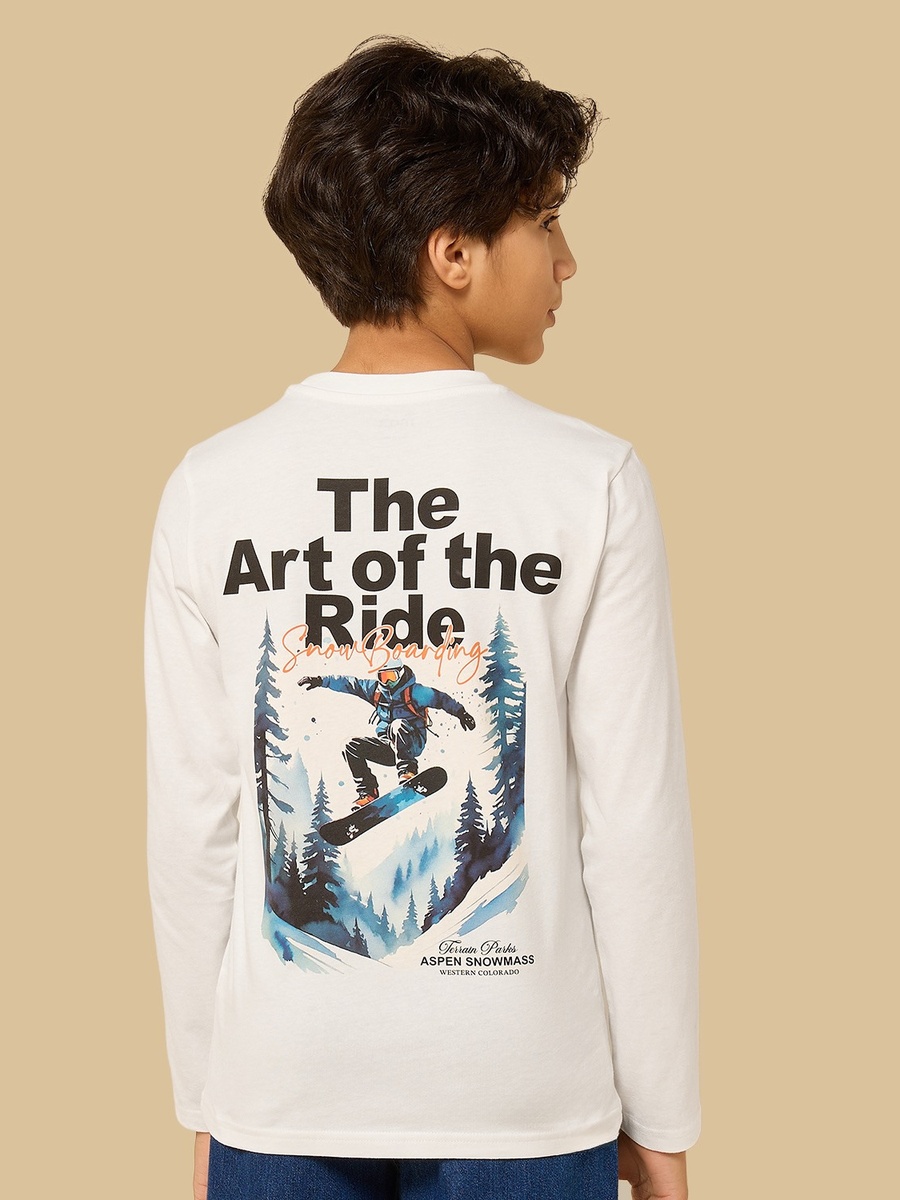 Skateboard Print Cotton T-Shirt