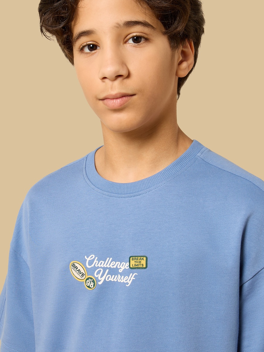 Slogan Applique T-Shirt