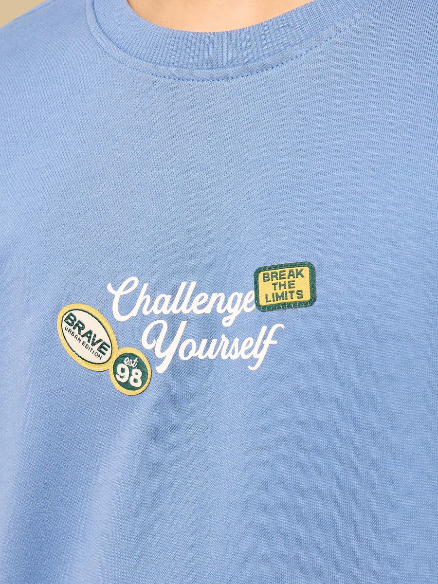 Slogan Applique T-Shirt