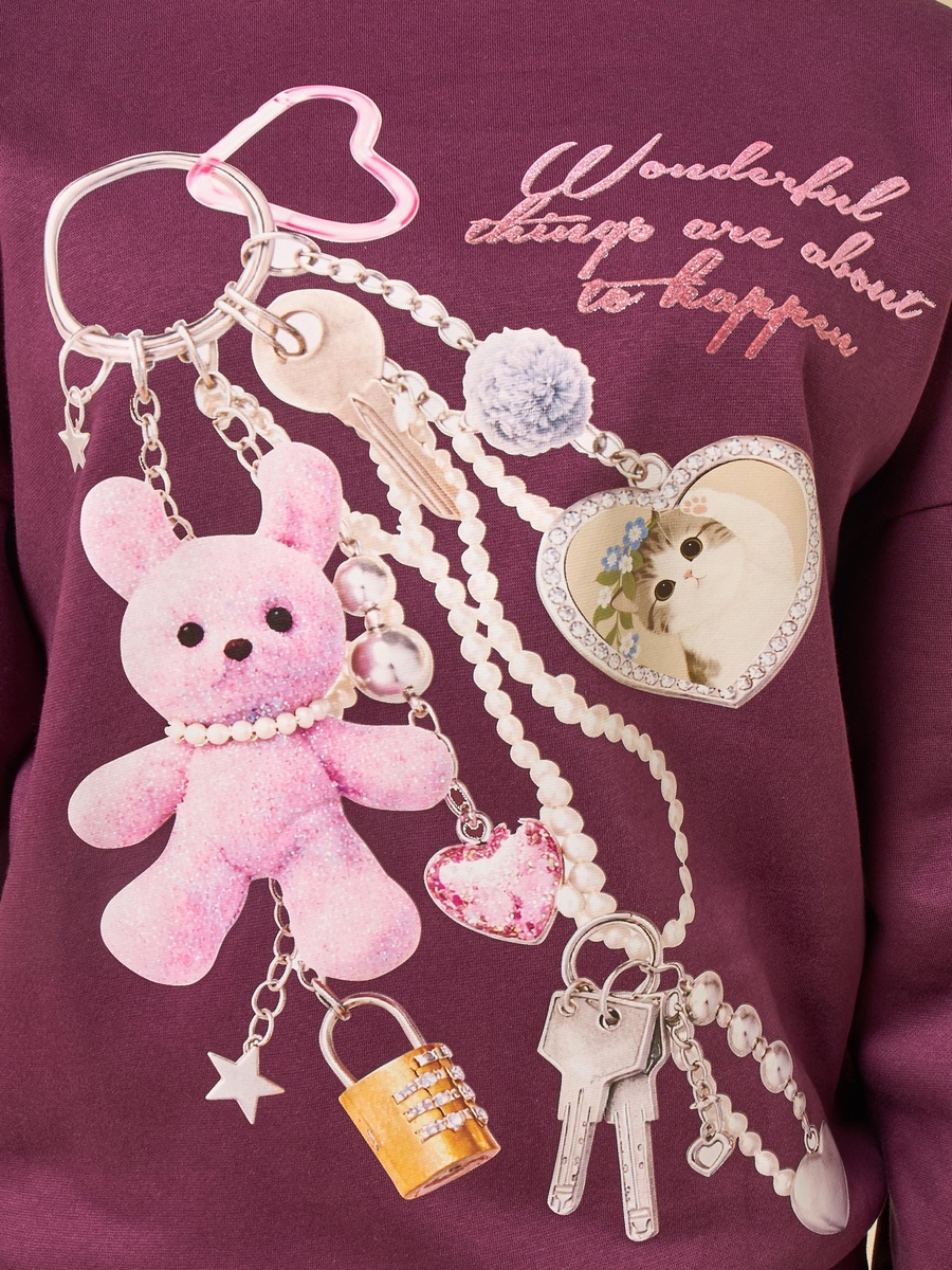 Teddy Print Oversized Sweatshirt