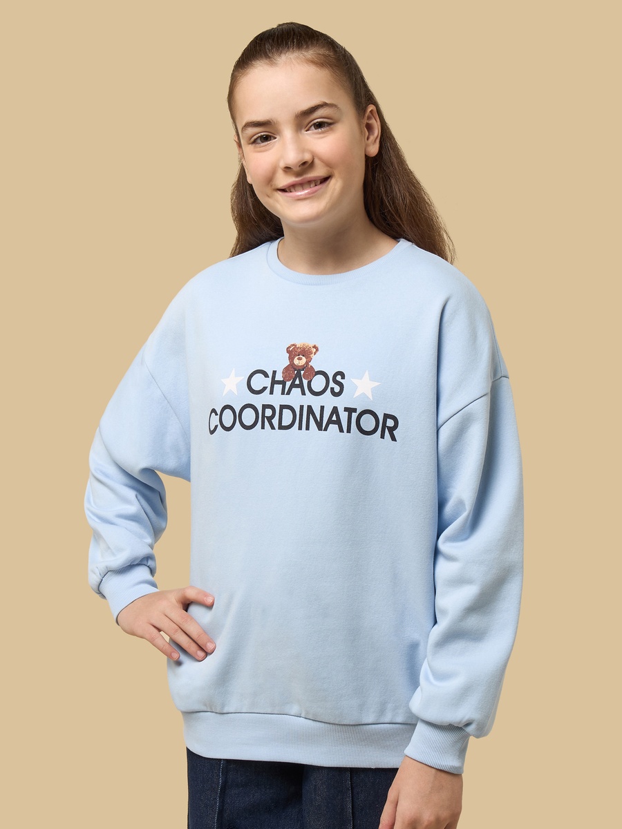 Slogan Print Oversized Sweatshirt