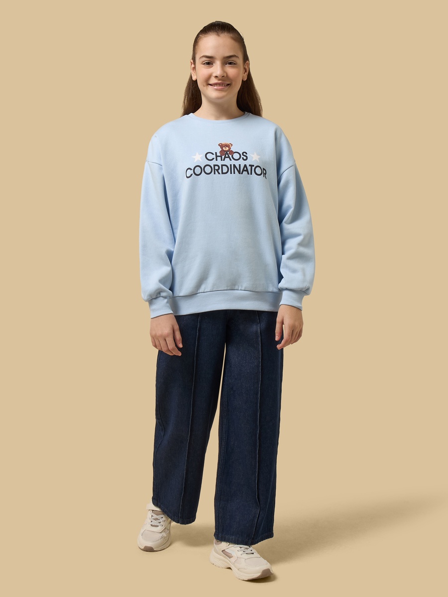 Slogan Print Oversized Sweatshirt