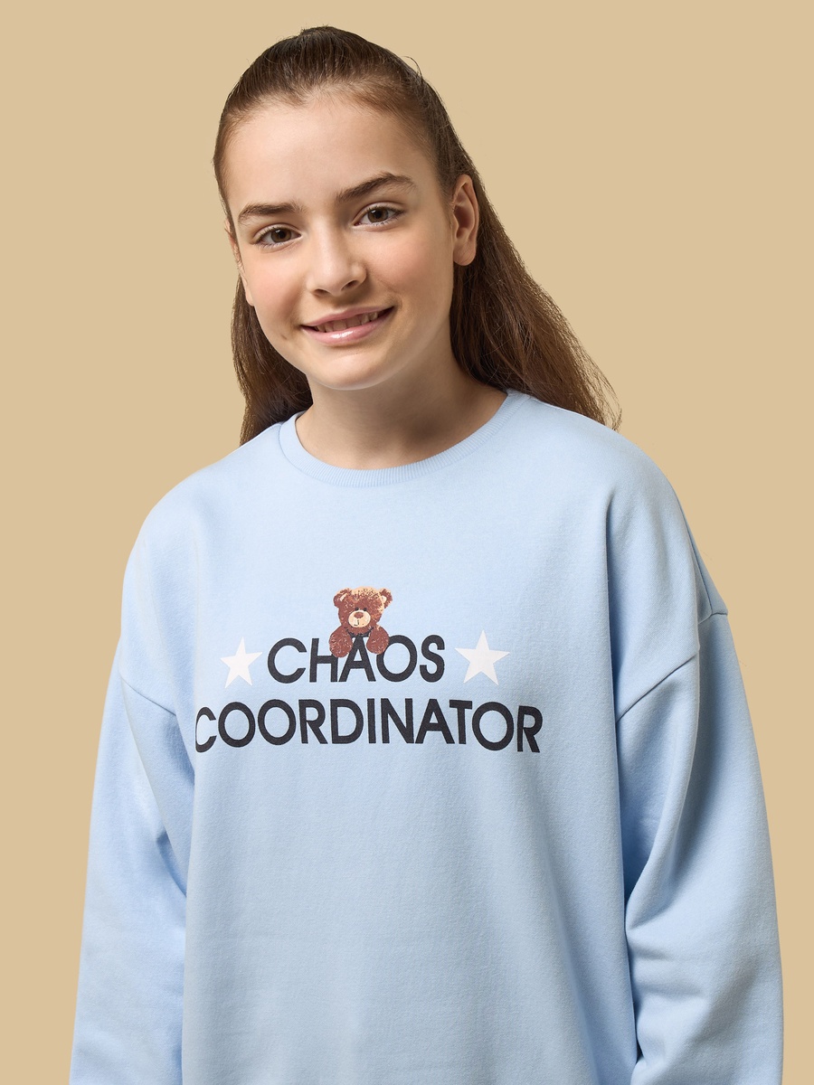 Slogan Print Oversized Sweatshirt