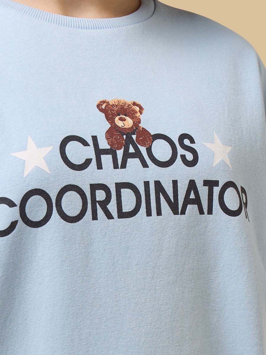 Slogan Print Oversized Sweatshirt