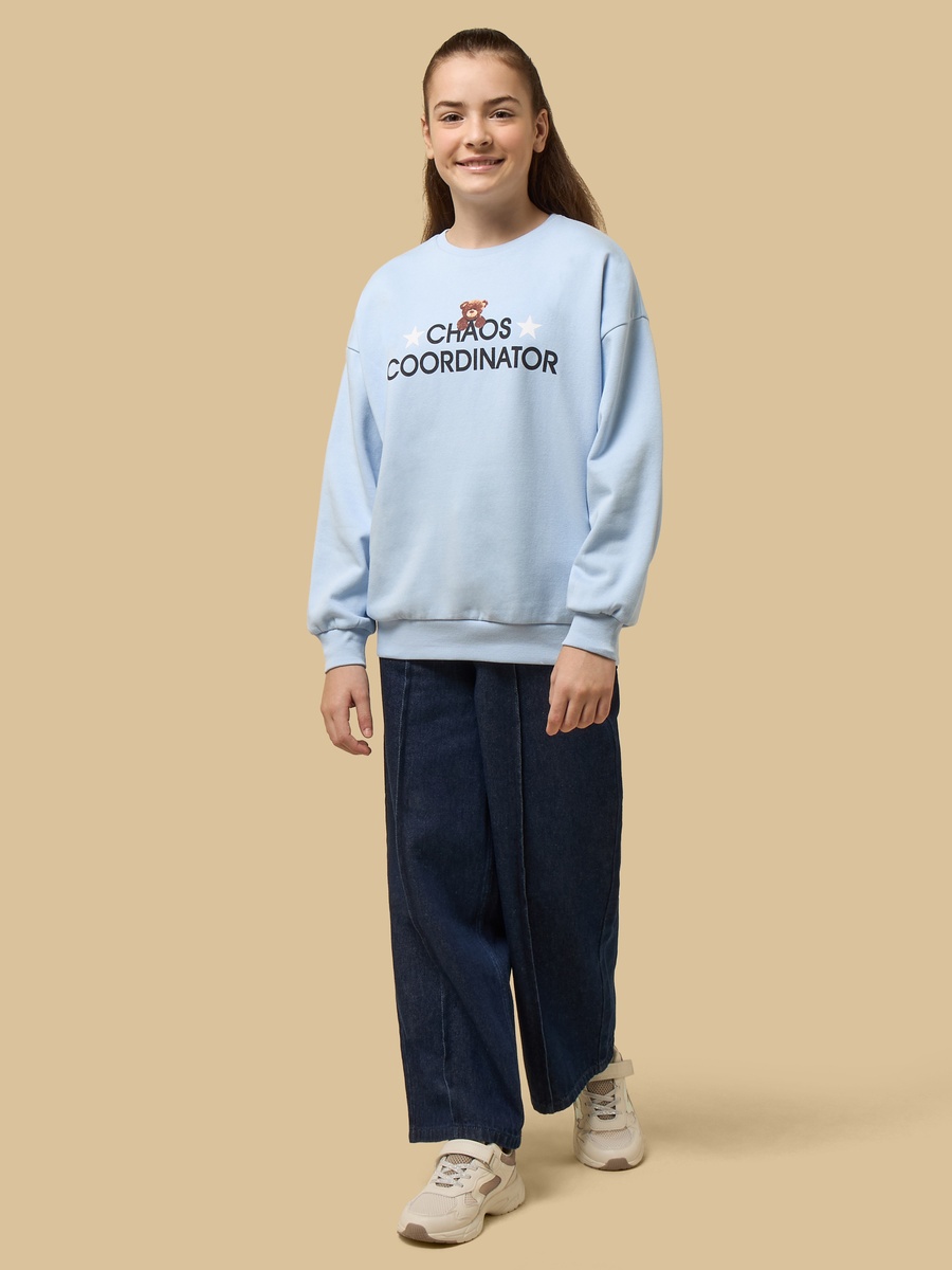 Slogan Print Oversized Sweatshirt