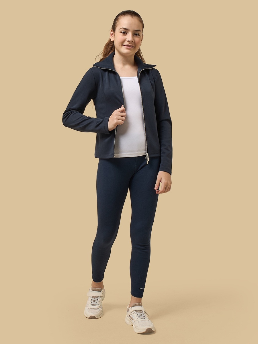 Ribbed Collar High Neck Jacket