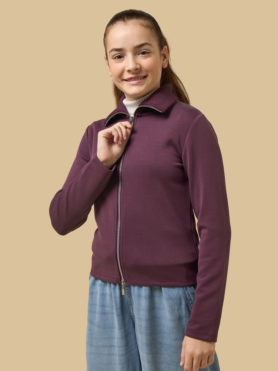 Ribbed Collar High Neck Jacket