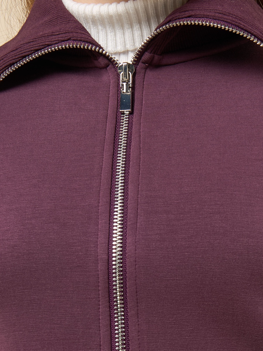 Ribbed Collar High Neck Jacket