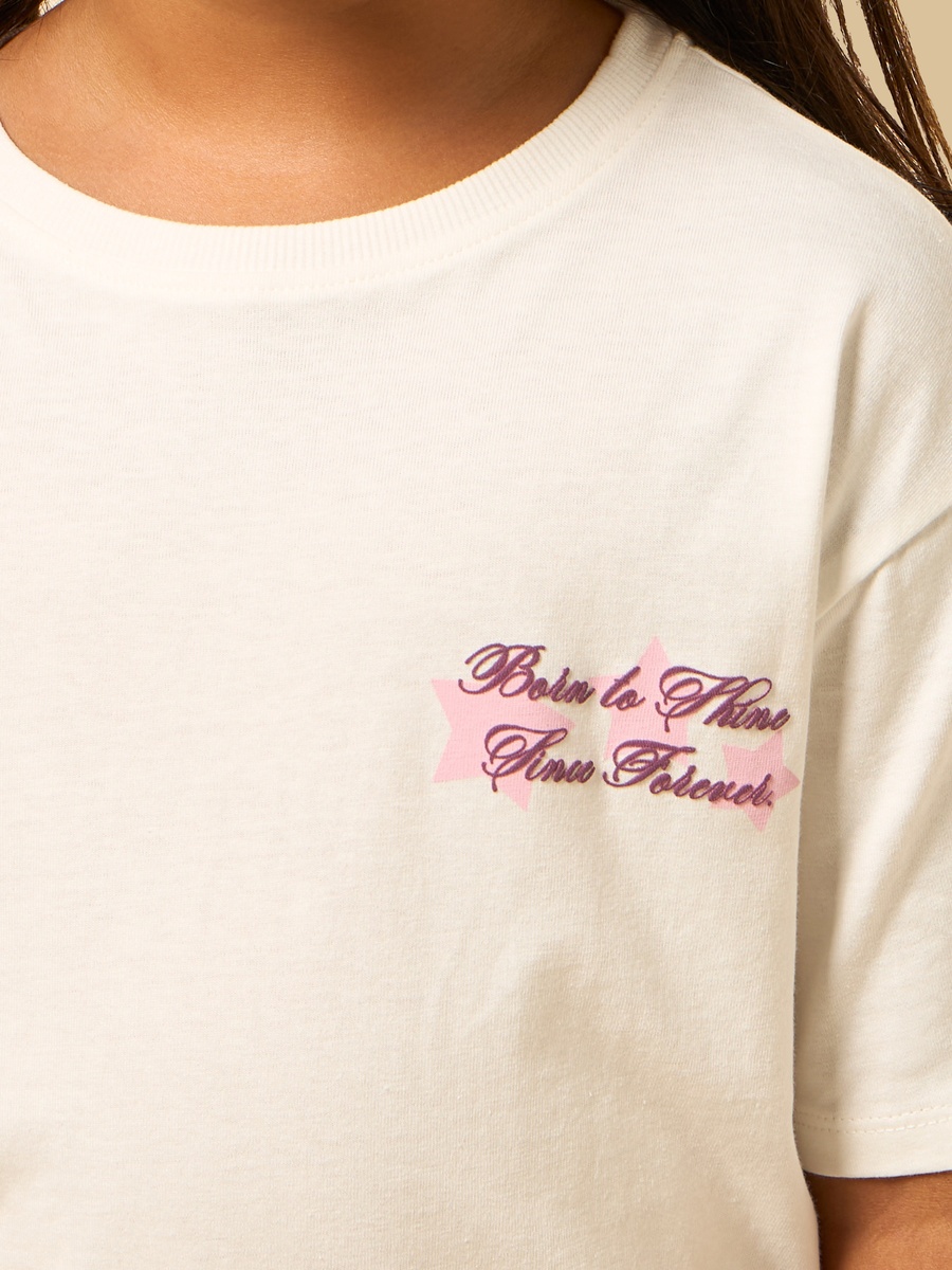 Star Print Oversized Cotton T-Shirt