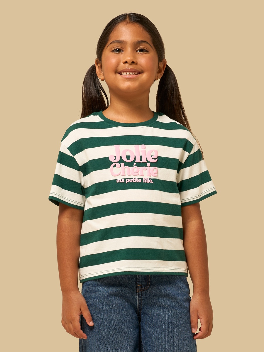 Striped Boxy Fit Cotton T-Shirt