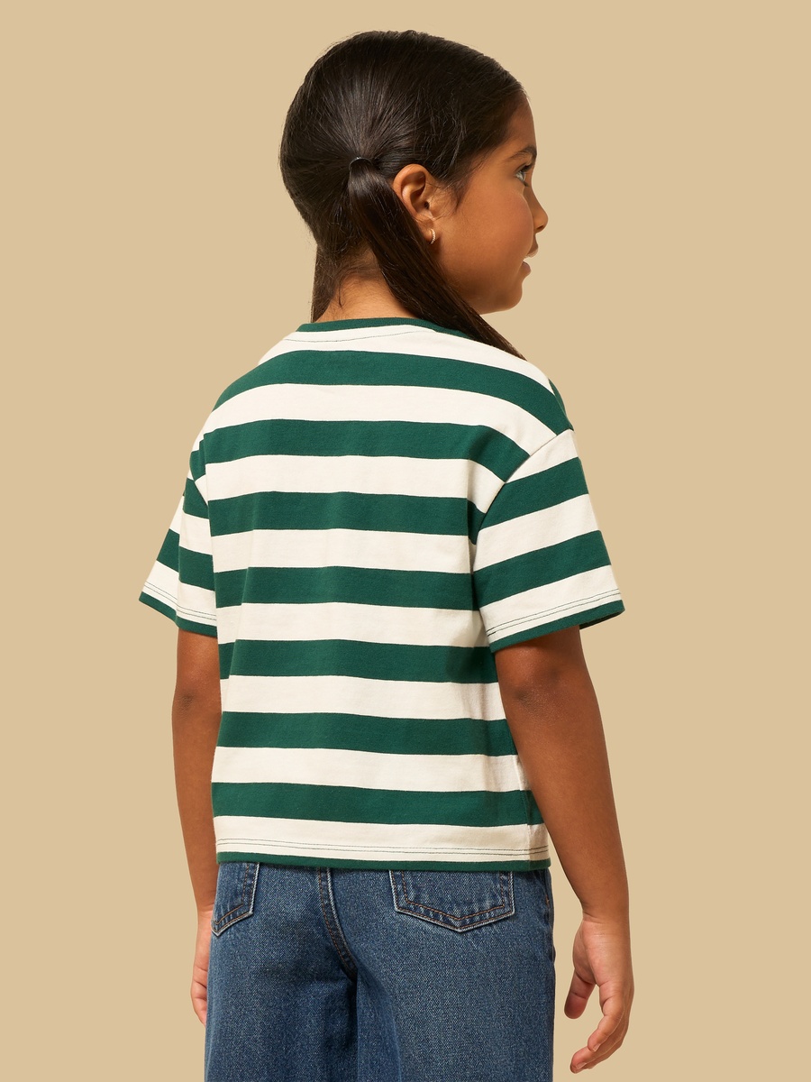 Striped Boxy Fit Cotton T-Shirt