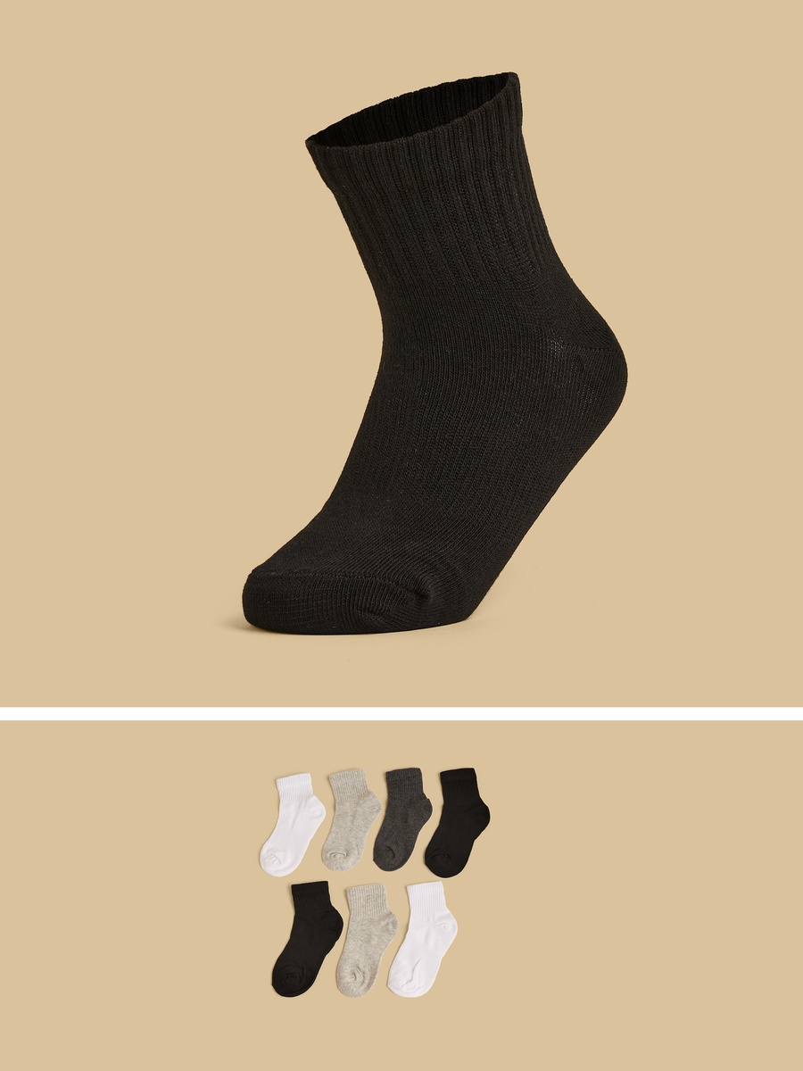 Pack of 7 - Textured Ankle Length Socks