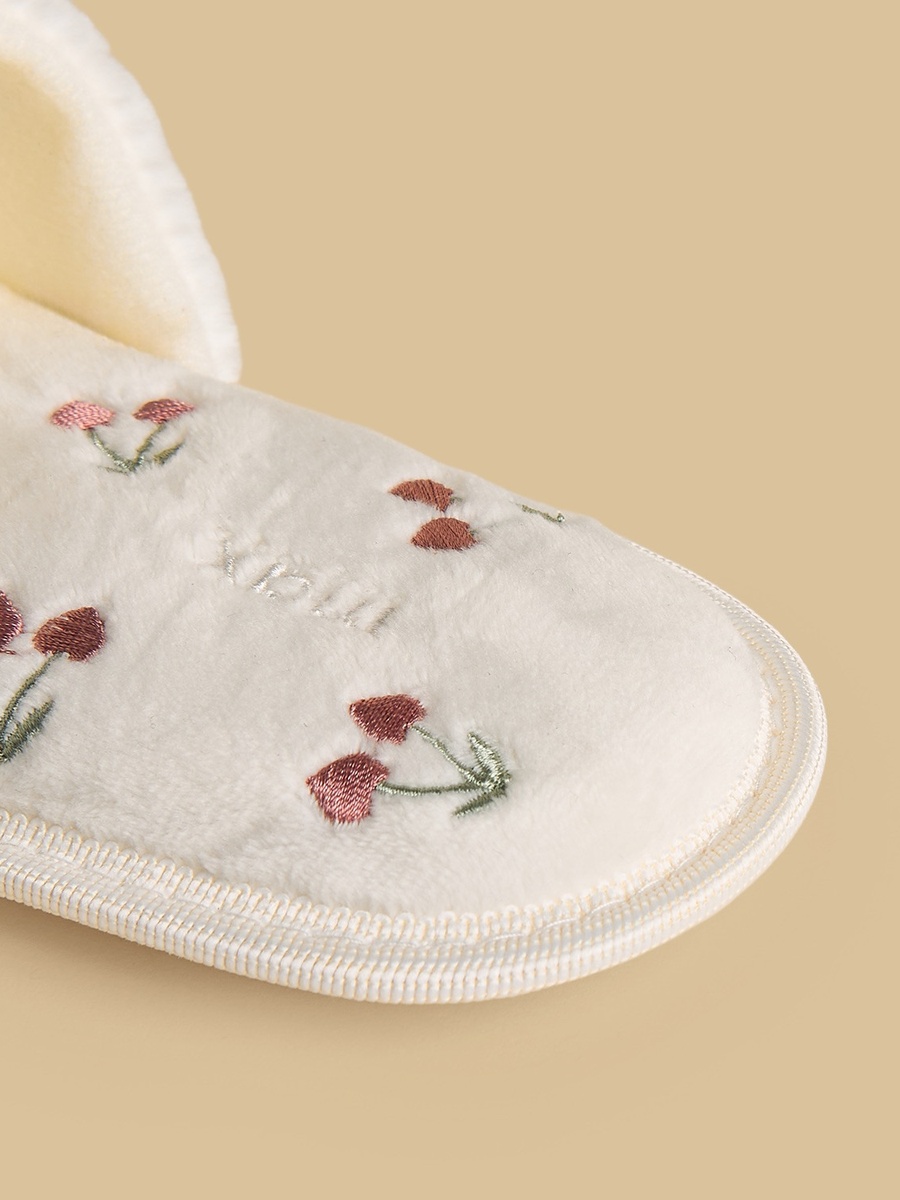 Cherry Embroidered Bedroom Slides