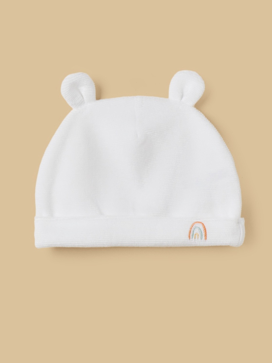 Embroidered Velour Sleepsuit with Cap