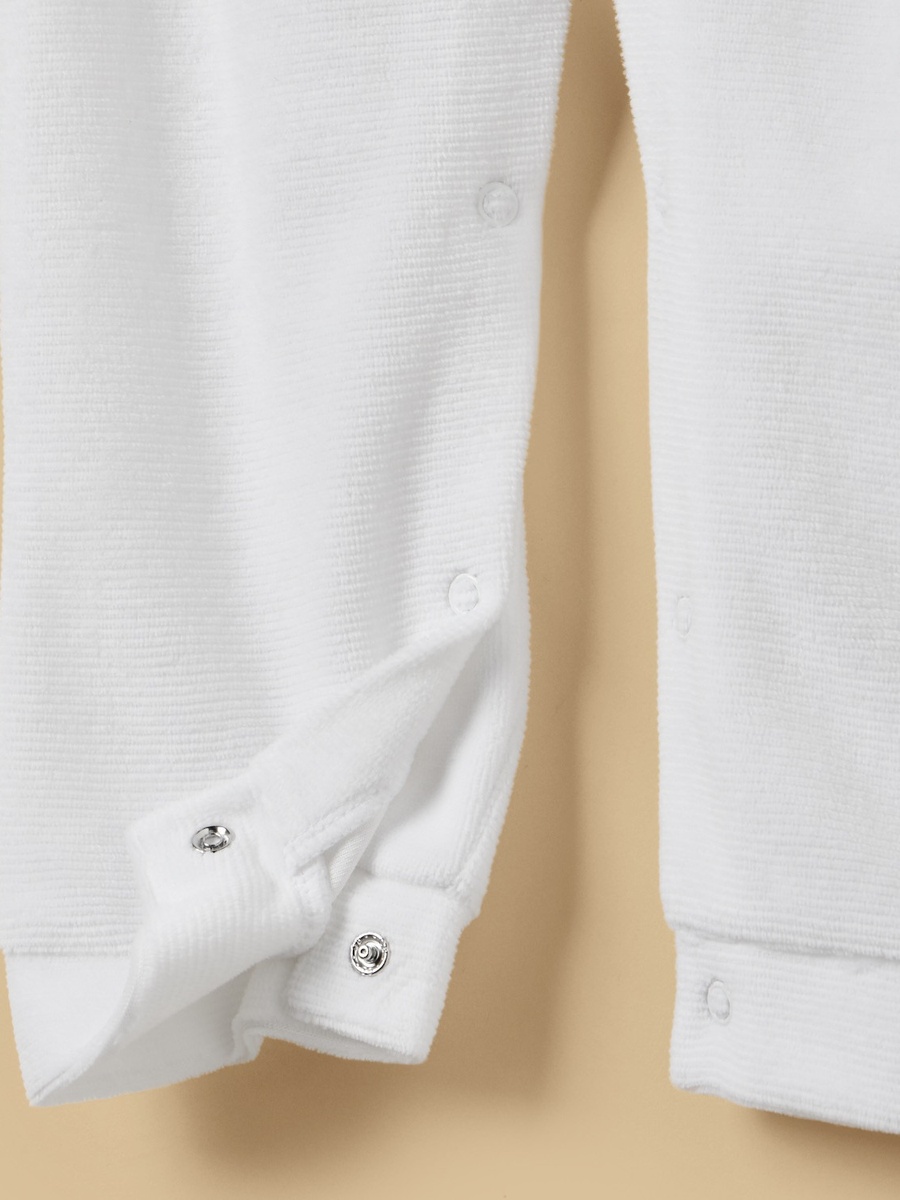 Embroidered Velour Sleepsuit with Cap
