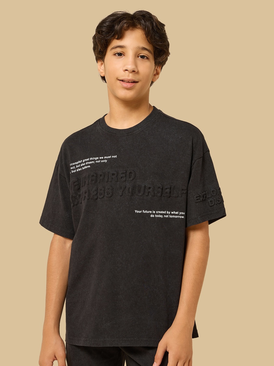 Slogan Print T-Shirt and Shorts Set