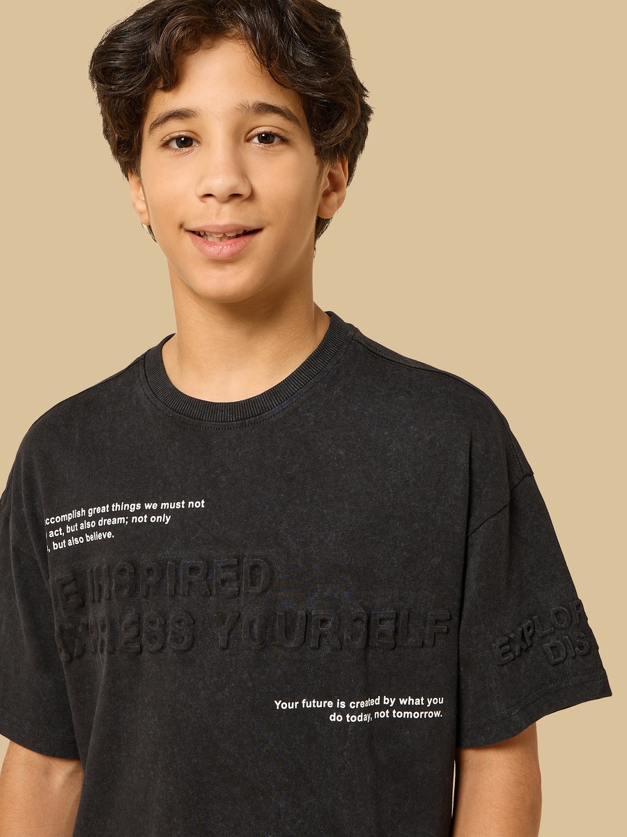 Slogan Print T-Shirt and Shorts Set