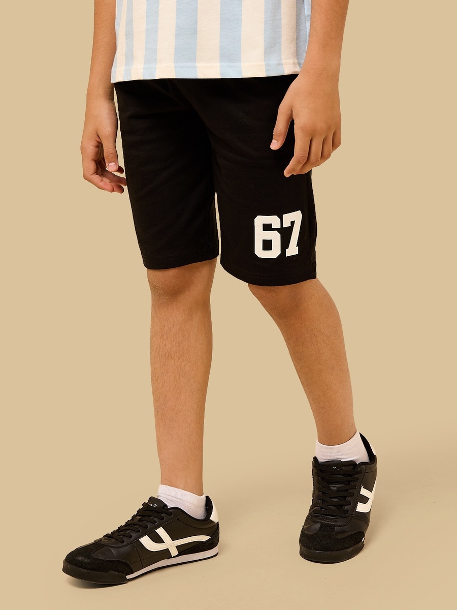 Varsity Print Polo Cotton T-Shirt and Shorts Set