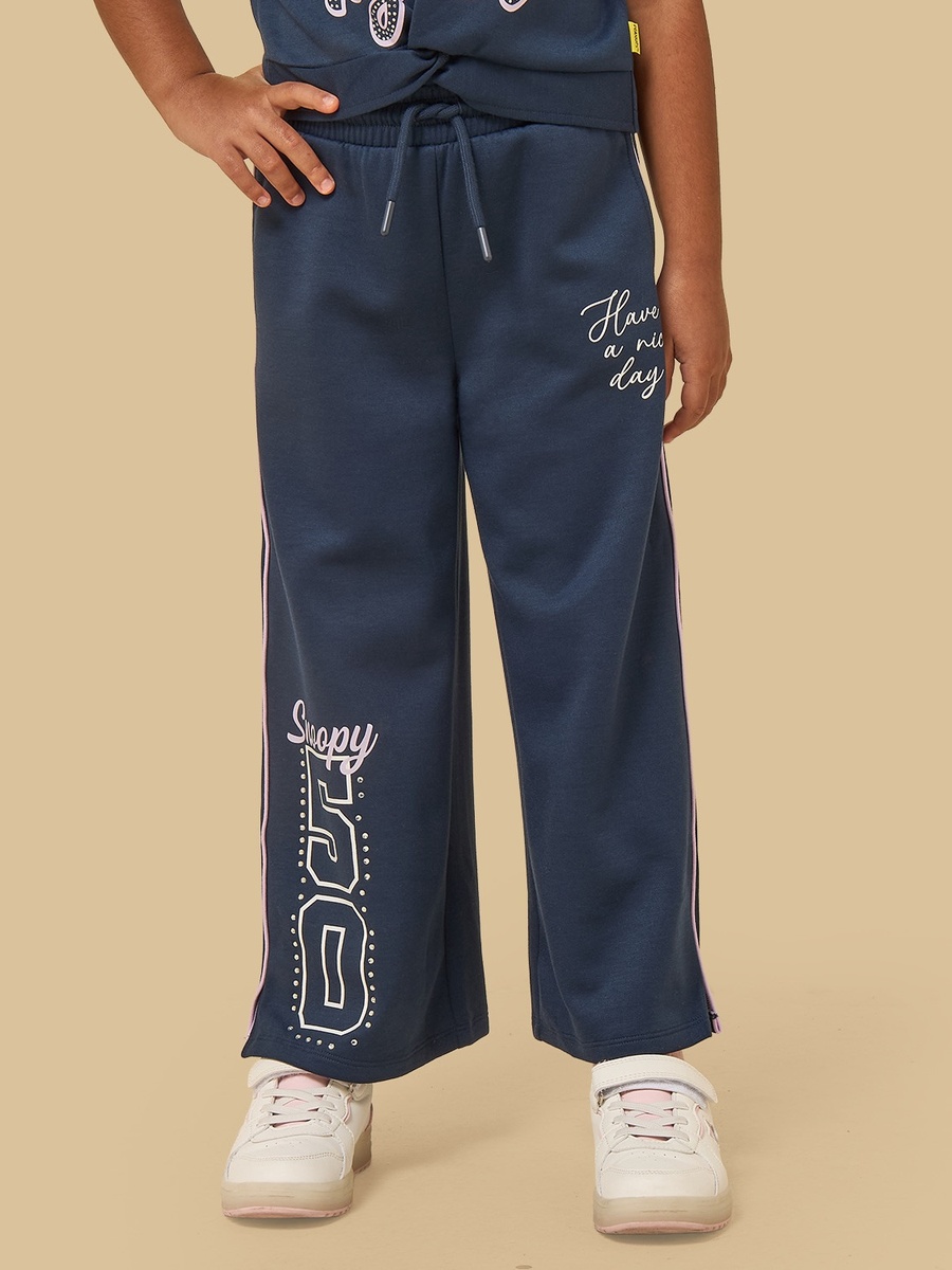 Snoopy Print T-Shirt and Wide Leg Track Pants Set