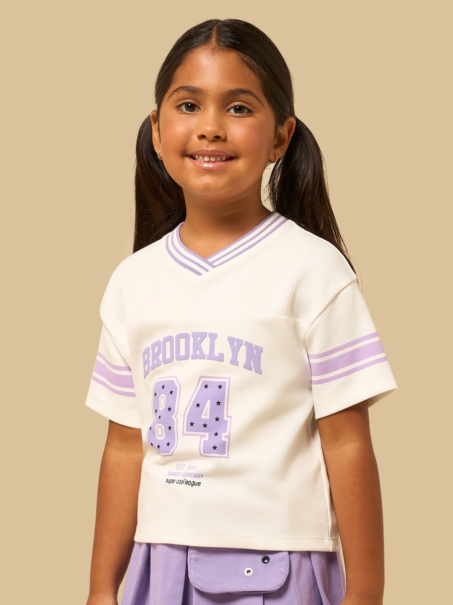 East Coast Print T-Shirt with Pleated Skirt