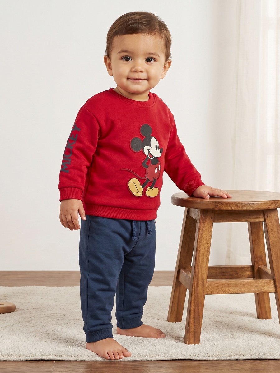 Mickey Mouse Print Sweatshirt and Joggers Set