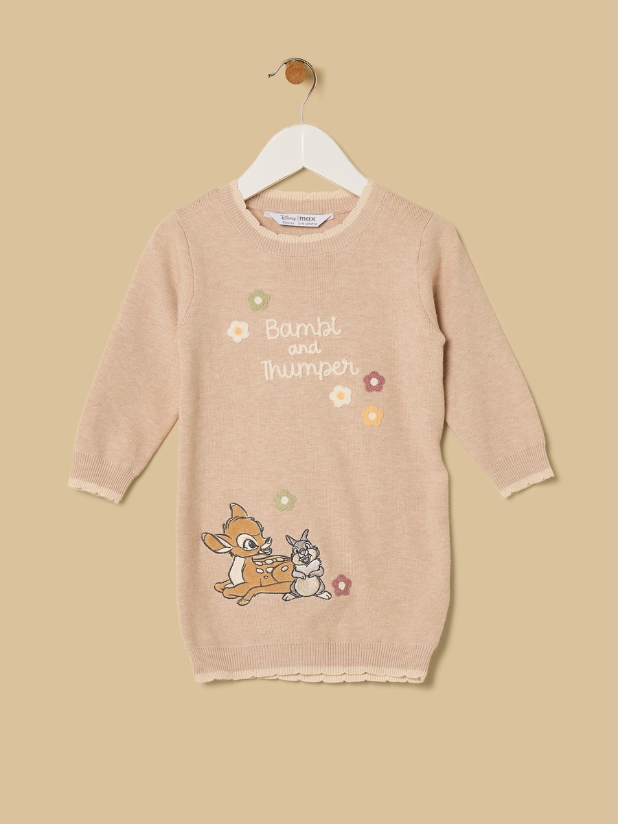 Bambi and Thumper Embroidered Sweater Dress with Stockings
