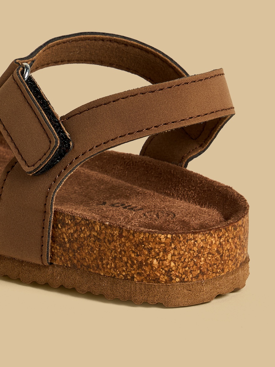 Floral Accent Sandals with Hook and Loop Closure