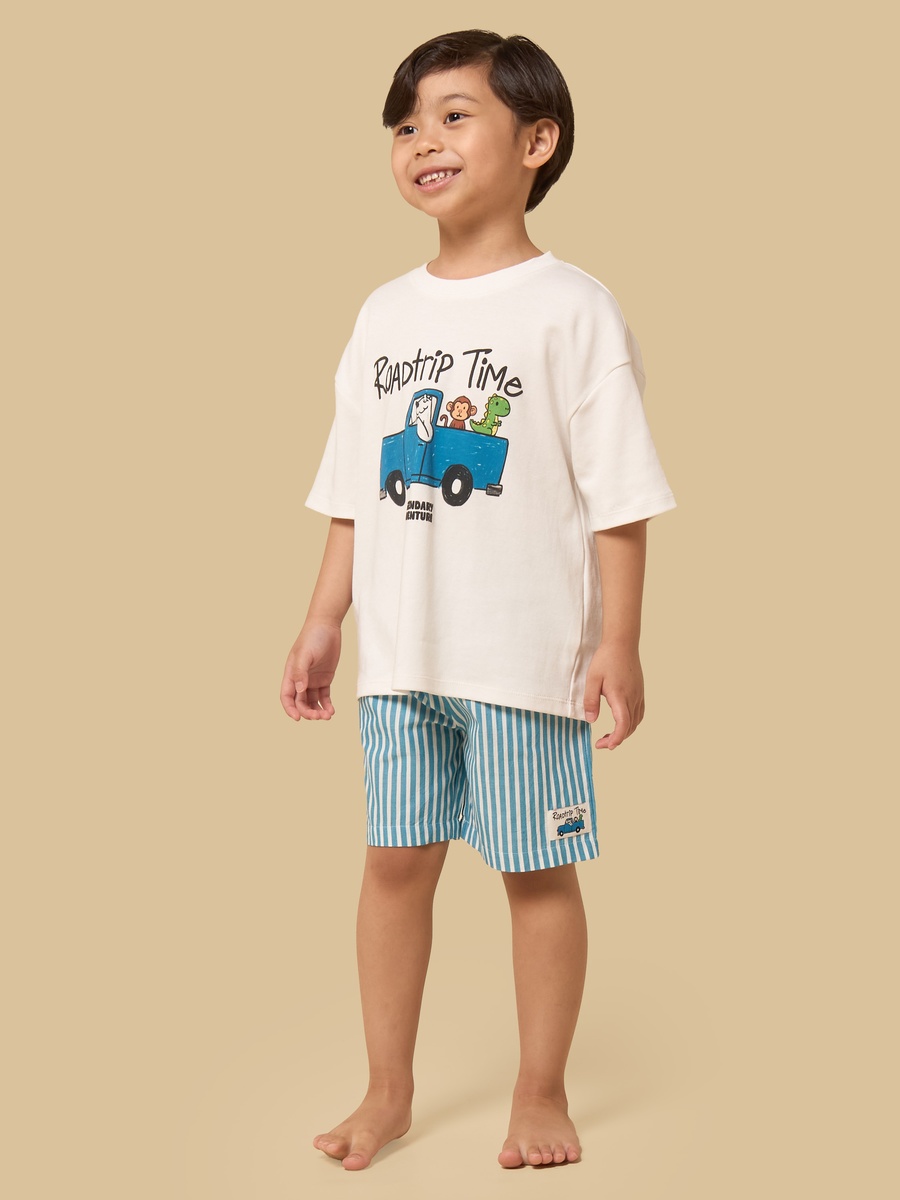 Printed Cotton Shorts Set