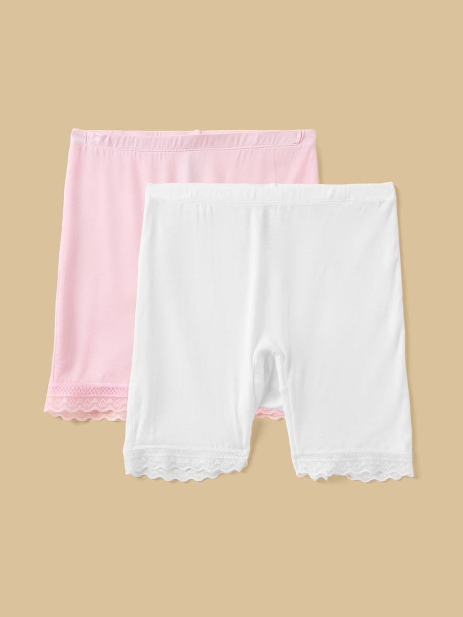 Pack of 2 - Lace Trim Short Leggings
