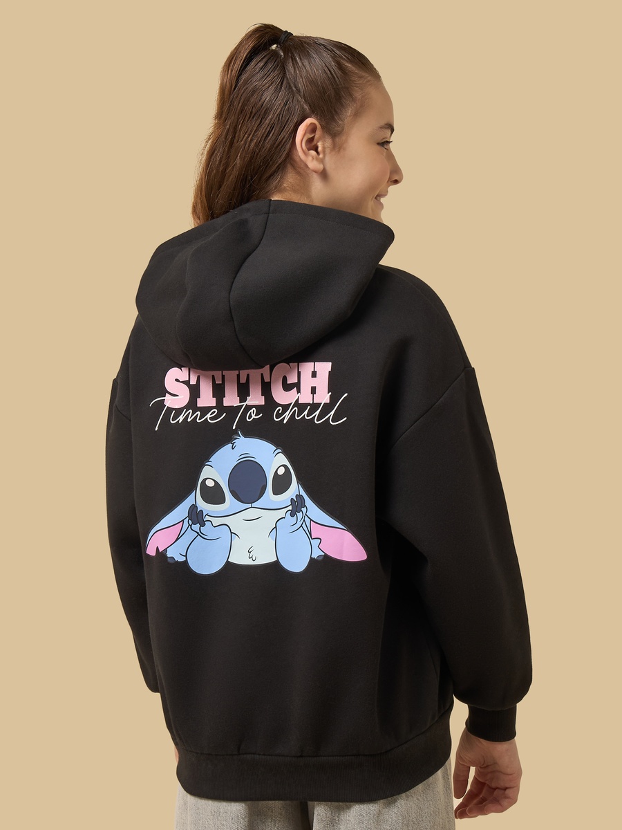 Stitch Print Oversized Sweatshirt