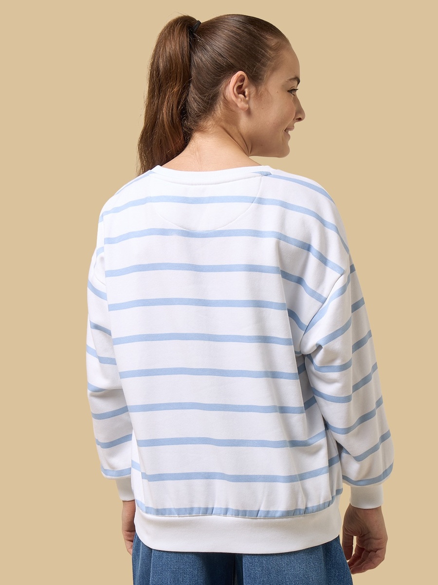 Stitch Striped Oversized Sweatshirt