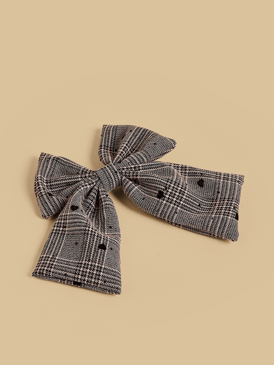 Checked Bow Hair Clip