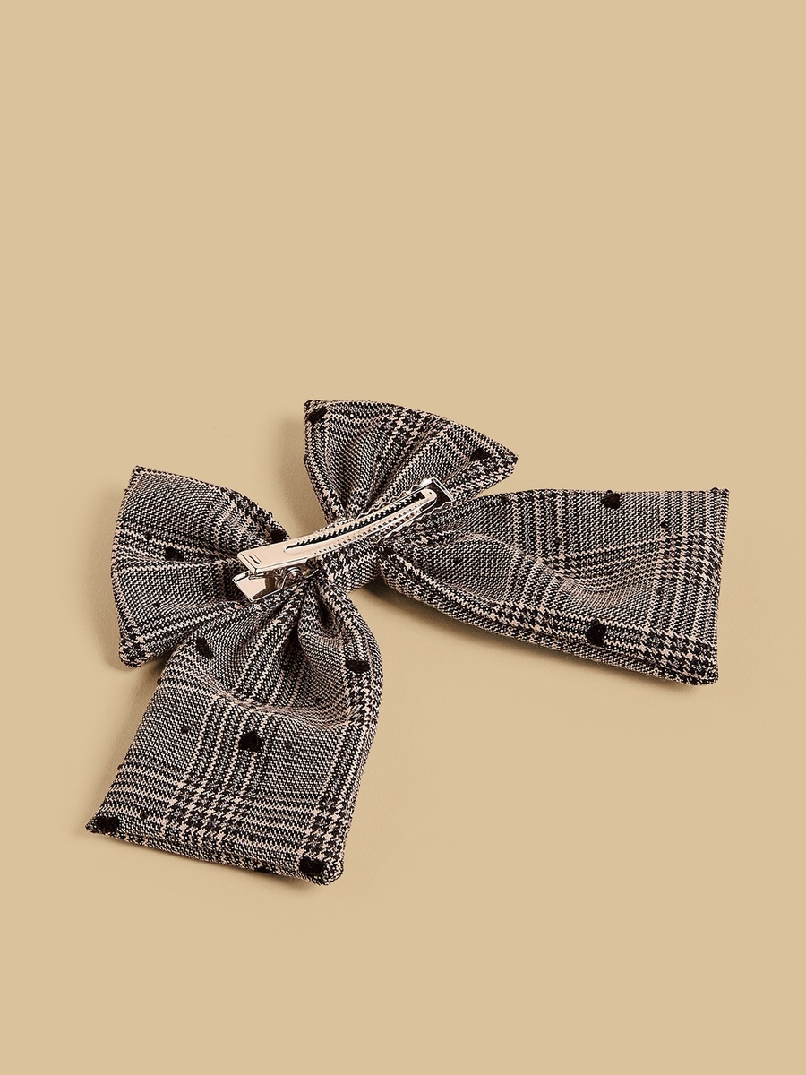 Checked Bow Hair Clip