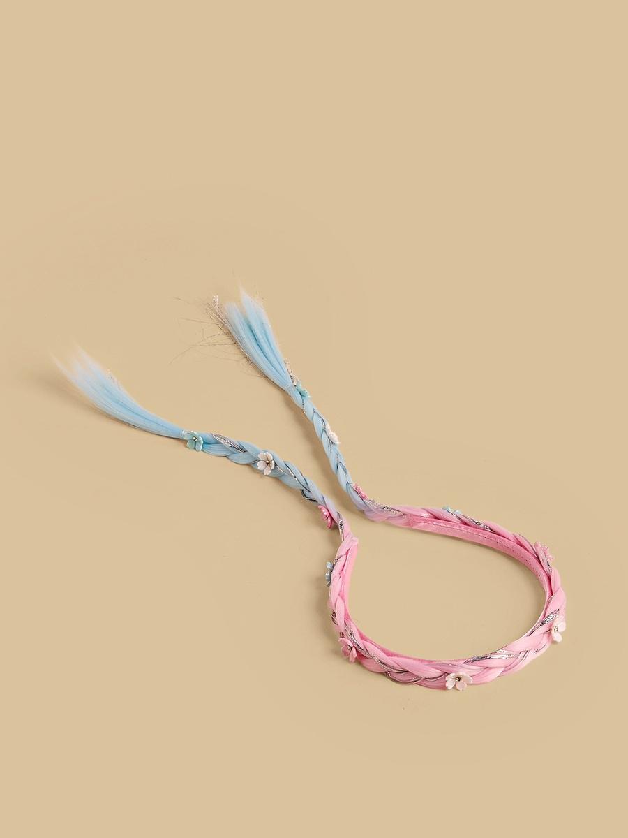 Braided Hairband with Floral Accents