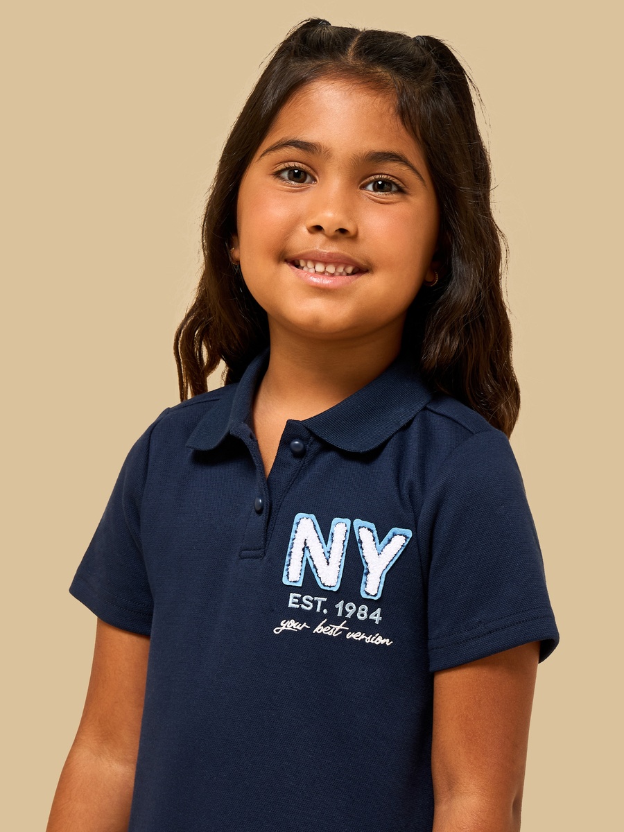 NY Embroidered Polo Dress