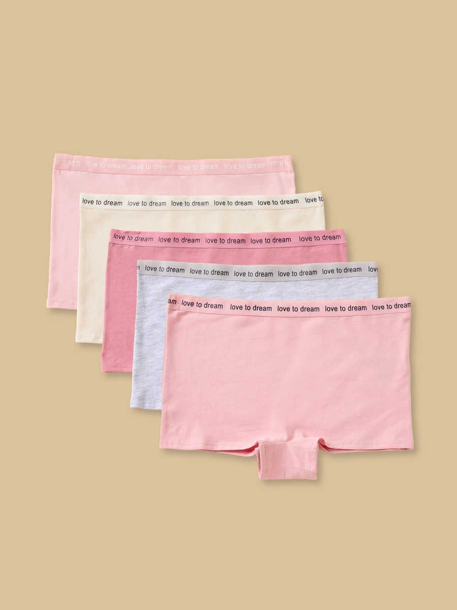 Pack of 5 - Printed Waistband Boyshorts