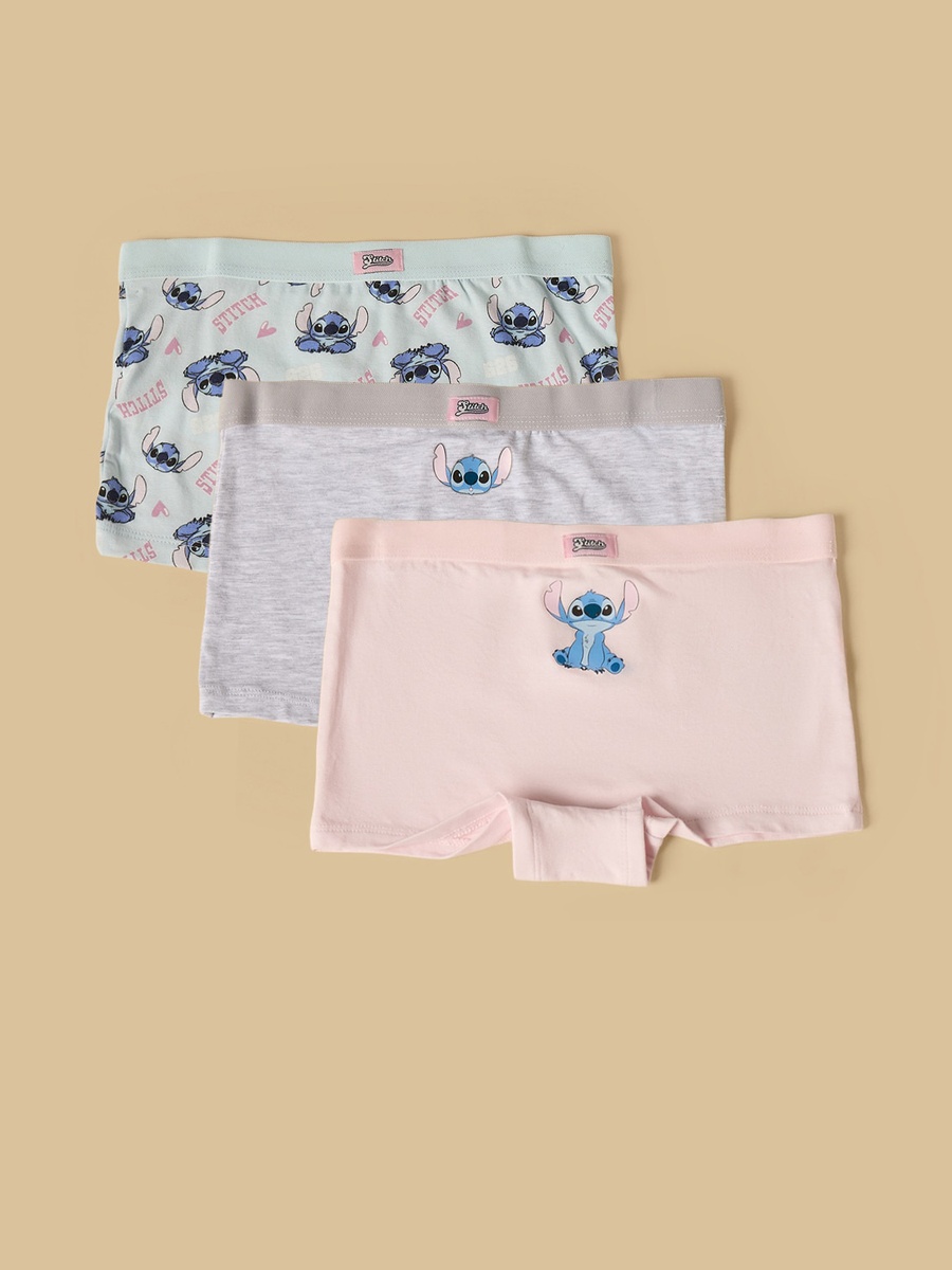 Pack of 3 - Stitch Print Boyshort Briefs