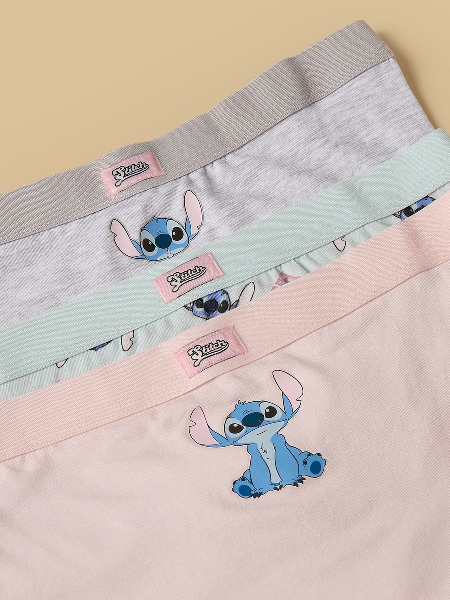 Pack of 3 - Stitch Print Boyshort Briefs