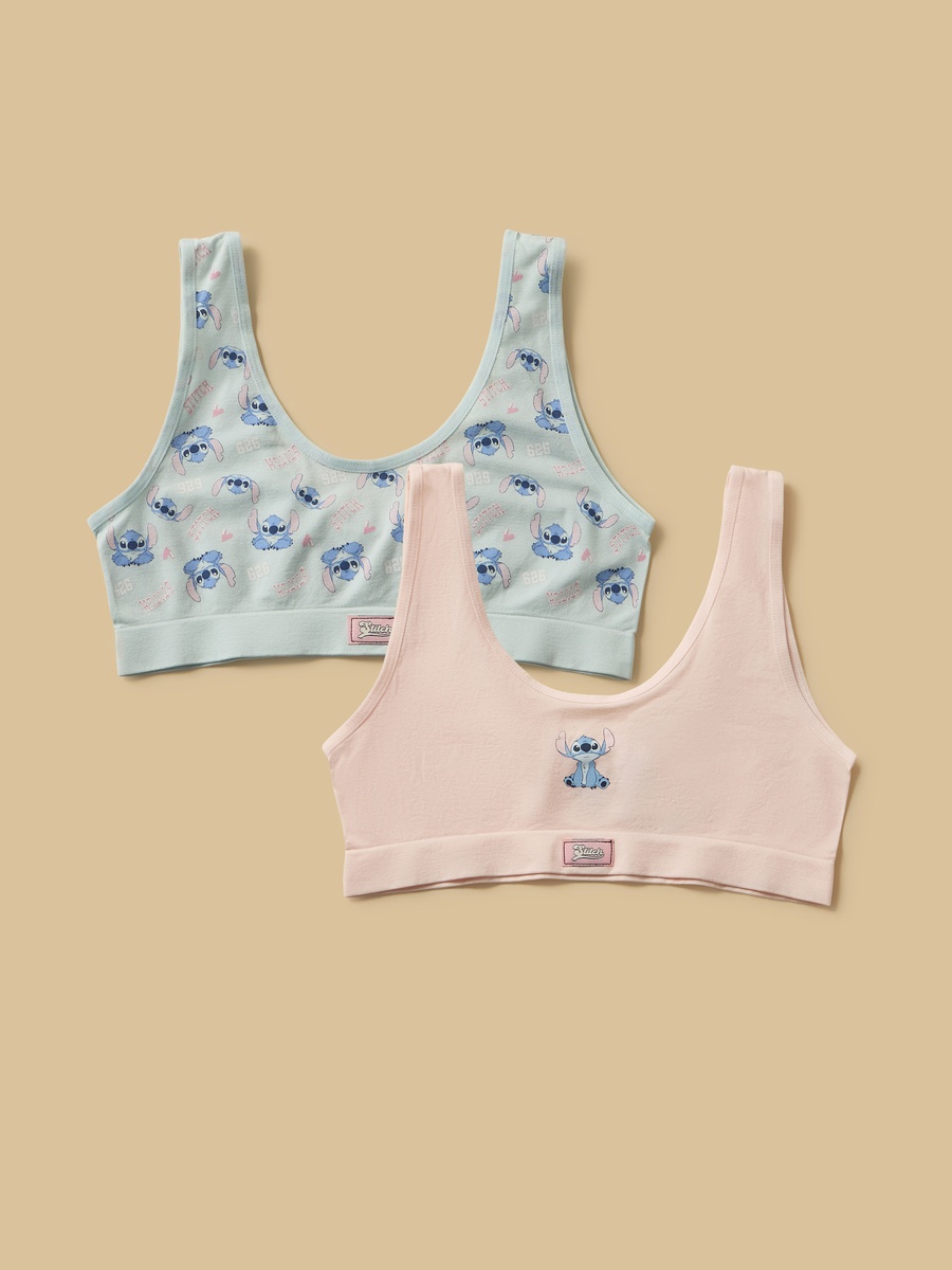 Pack of 2 - Stitch Print Non Padded Trainer Bra