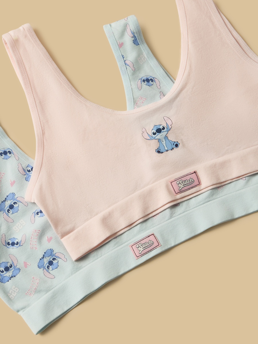 Pack of 2 - Stitch Print Non Padded Trainer Bra