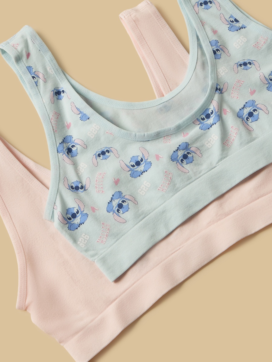 Pack of 2 - Stitch Print Non Padded Trainer Bra