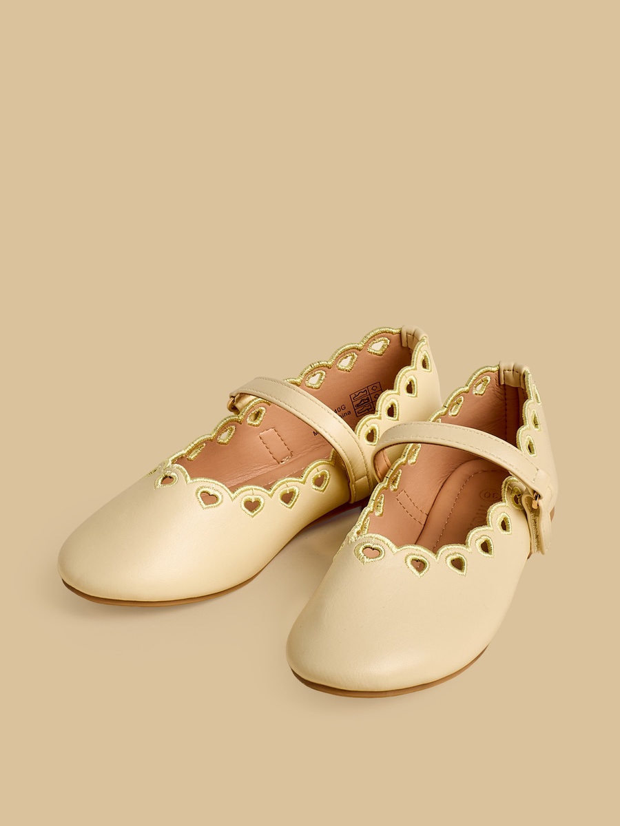 Scalloped Ballerina Shoes with Hook and Loop Closure
