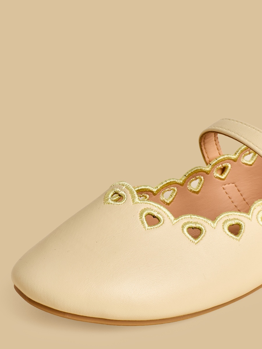 Scalloped Ballerina Shoes with Hook and Loop Closure