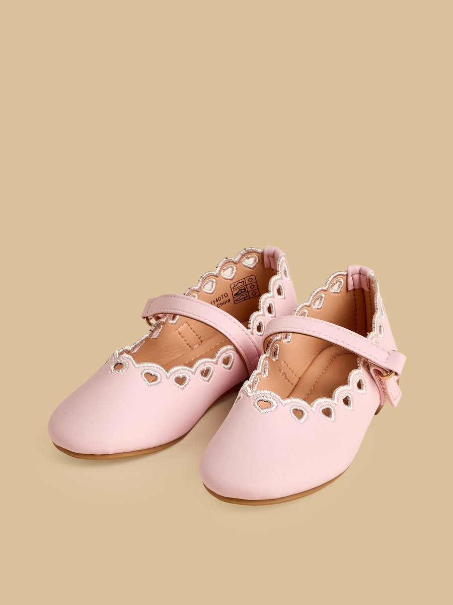 Heart Laser Cut Detail Ballerina Shoes