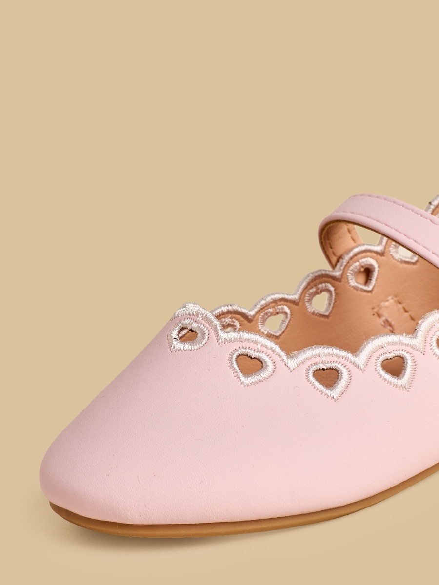 Heart Laser Cut Detail Ballerina Shoes