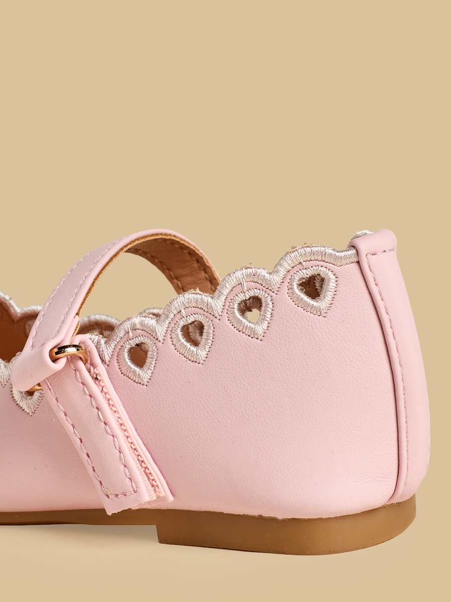 Heart Laser Cut Detail Ballerina Shoes