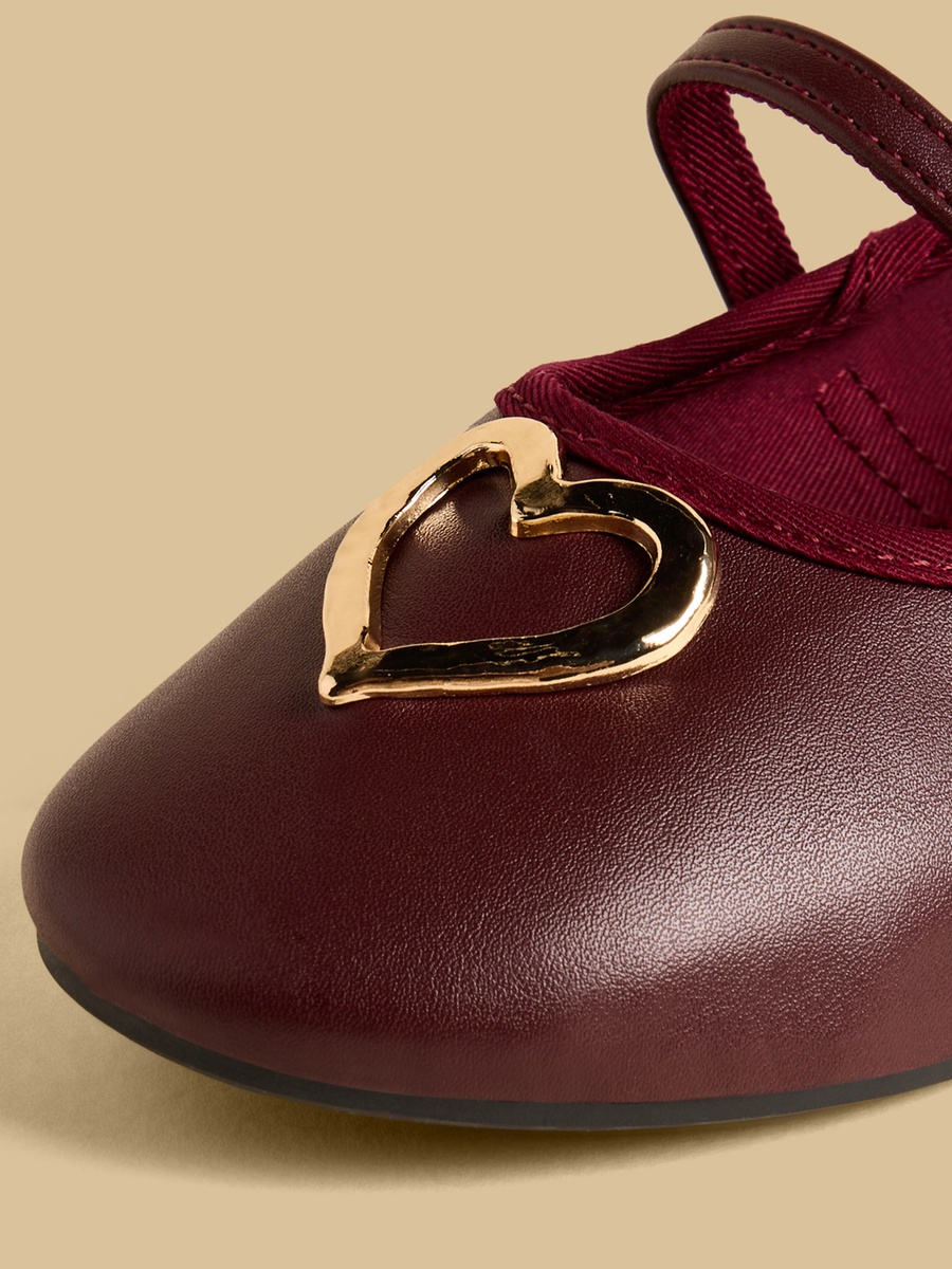 Heart Embellished Ballerina Shoes