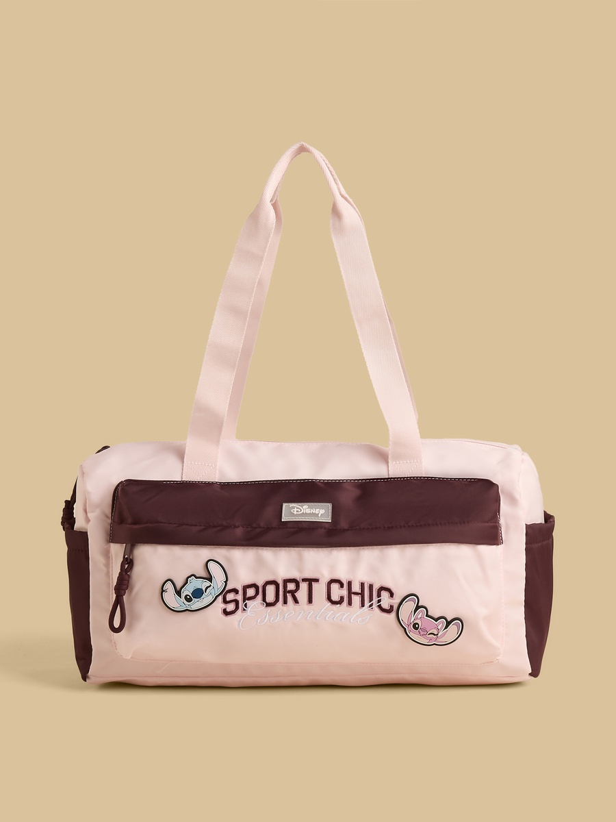 Stitch Print Duffle Bag with Double Handles