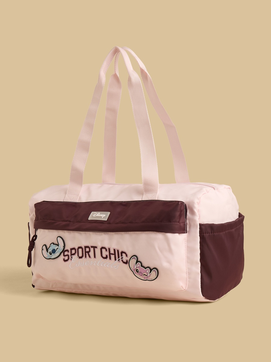 Stitch Print Duffle Bag with Double Handles